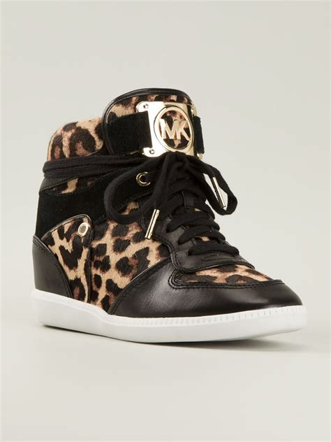 michael kors leopard print shoes|michael kors leopard tennis shoes.